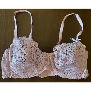 80's Oscar de la Renta Union Made Rose Stretch Lace Bra 36C USA Style 1290 NWOT